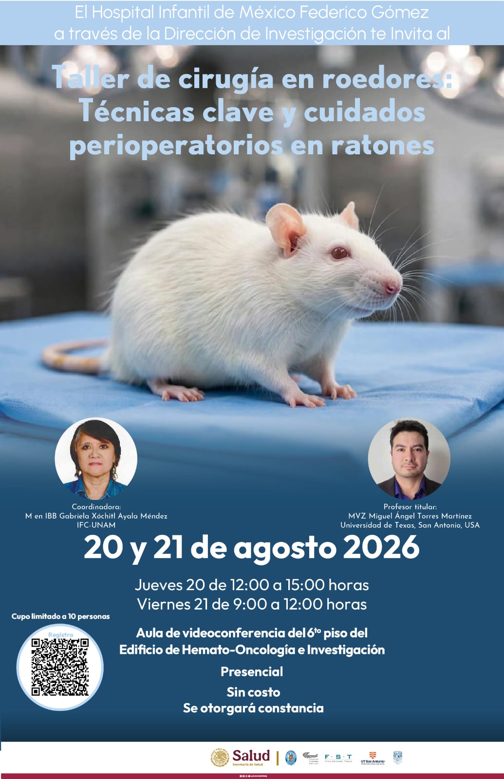 Taller de cirugía en roedores: Técnicas clave y cuidados perioperatorios en ratos